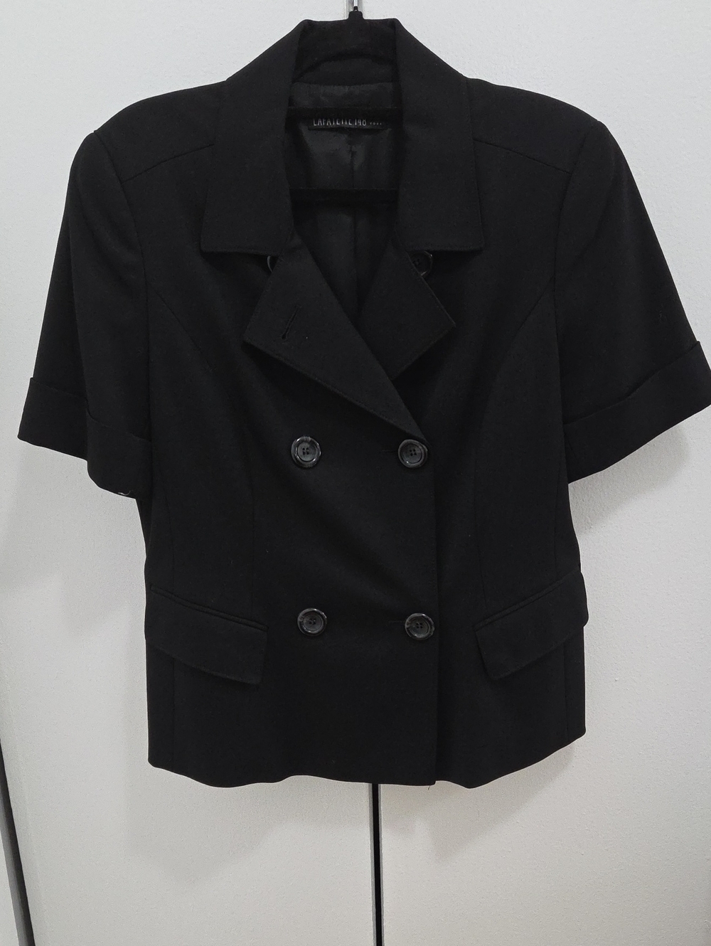 Black Short-Sleeve Double-Breasted Lafayette 148  Women’s Blazer Jacket